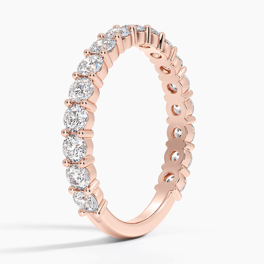 Round Three-Quarter Coverage Lab Diamond Ring (7/8 ct. tw.) Rose Gold 18k Wedding Band