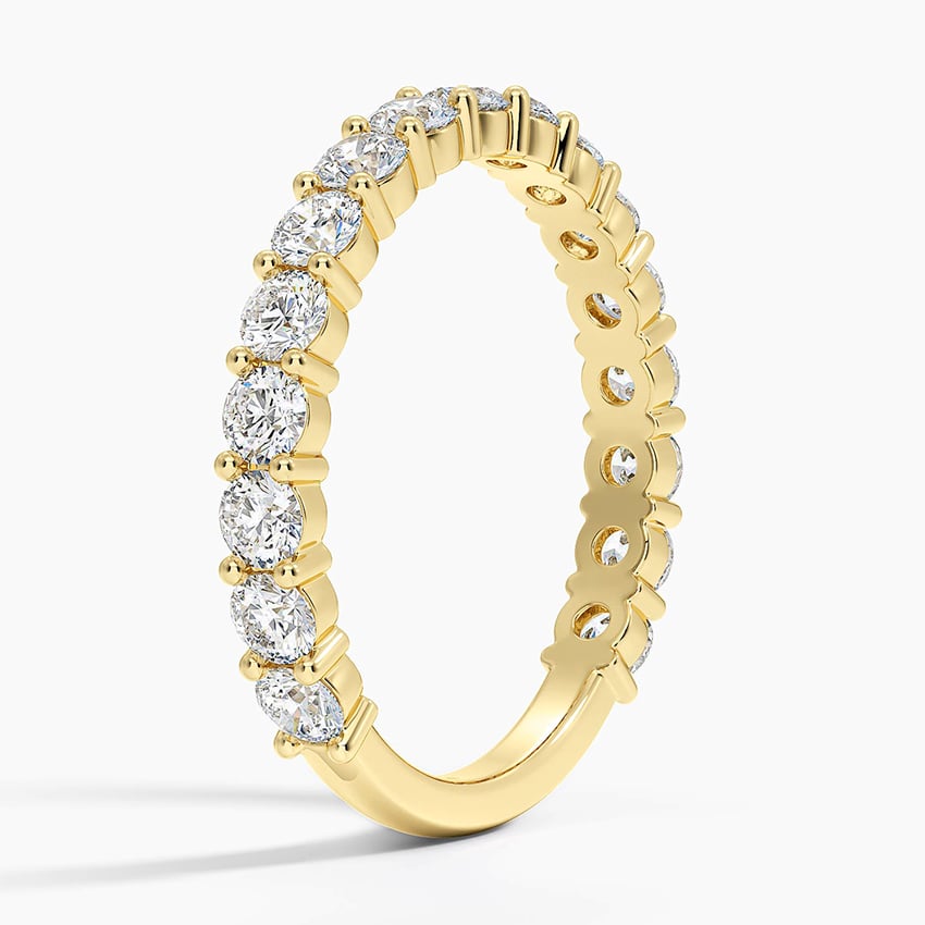 Round Three-Quarter Coverage Lab Diamond Ring (7/8 ct. tw.) Yellow Gold 18k Wedding Band