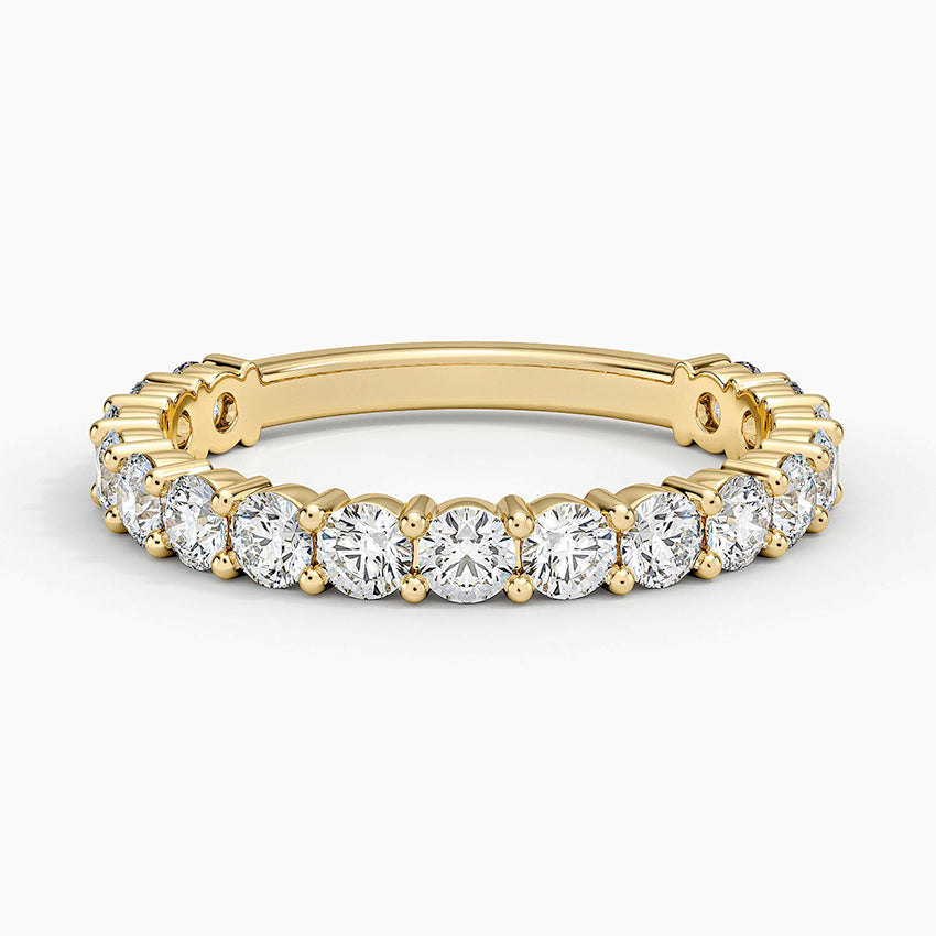 Round Three-Quarter Coverage Lab Diamond Ring (7/8 ct. tw.) Yellow Gold 18k Wedding Band