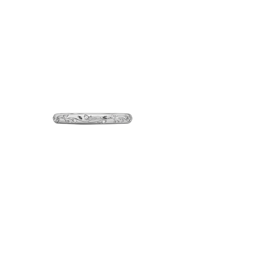 Verdure Engraved Diamond Ring Platinum Eternity Band