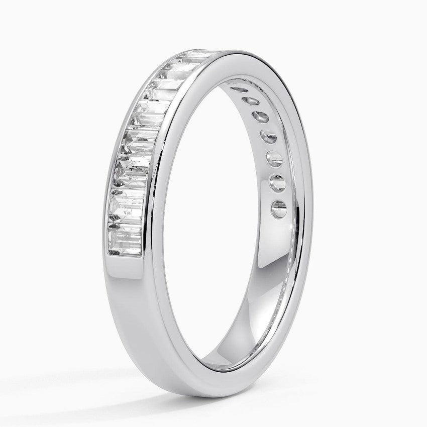 Channel Set Baguette Diamond Ring (1 ct. tw.) Platinum Wedding Band