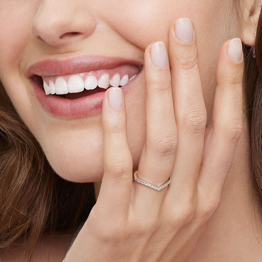 Flair Diamond Ring (1/6 ct. tw.) Rose Gold 18k Wedding Band