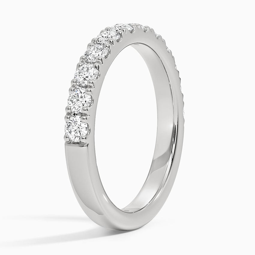 Poetica Scalloped Pavé Diamond Ring (1/2 ct. tw.) Platinum Wedding Band