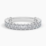 Emerald Three-Quarter Coverage Lab Diamond Ring (1 1/2 ct. tw.) Platinum Wedding Band