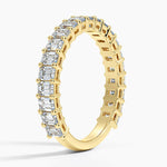 Emerald Three-Quarter Coverage Lab Diamond Ring (1 1/2 ct. tw.) Yellow Gold 18k Wedding Band