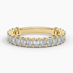 Emerald Three-Quarter Coverage Lab Diamond Ring (1 1/2 ct. tw.) Yellow Gold 18k Wedding Band