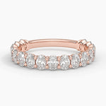 Oval Three-Quarter Coverage Lab Diamond Ring (1 1/2 ct. tw.) Rose Gold 18k Wedding Band