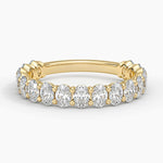 Oval Three-Quarter Coverage Lab Diamond Ring (1 1/2 ct. tw.) Yellow Gold 18k Wedding Band