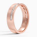 Austin Baguette Lab Diamond 5.5mm Wedding Ring Rose Gold 18k Wedding Band
