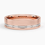 Austin Baguette Lab Diamond 5.5mm Wedding Ring Rose Gold 18k Wedding Band