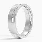 Austin Baguette Lab Diamond 5.5mm Wedding Ring Platinum Wedding Band