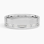 Austin Baguette Lab Diamond 5.5mm Wedding Ring Platinum Wedding Band