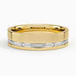 Austin Baguette Lab Diamond 5.5mm Wedding Ring Yellow Gold 18k Wedding Band