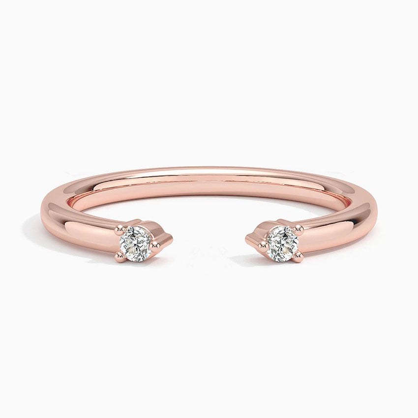 Wren Diamond Open Ring Rose Gold 18k Wedding Band