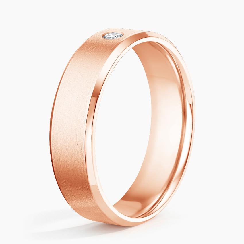 Borealis Diamond 6mm Wedding Ring Rose Gold 18k Wedding Band