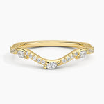 Luxe Willow Curved Diamond Ring Yellow Gold 18k Wedding Band