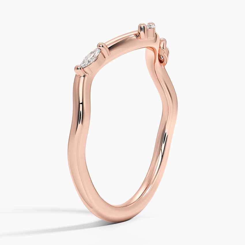 Willow Contour Diamond Ring Rose Gold 18k Wedding Band