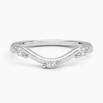 Willow Contour Diamond Ring Platinum Wedding Band