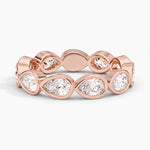 East-West Bezel Pear Eternity Lab Diamond Ring Rose Gold 18k Eternity Band
