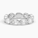 East-West Bezel Pear Eternity Lab Diamond Ring Platinum Eternity Band