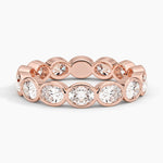 East-West Bezel Oval Eternity Lab Diamond Ring Rose Gold 18k Eternity Band