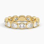 East-West Bezel Oval Eternity Lab Diamond Ring Yellow Gold 18k Eternity Band