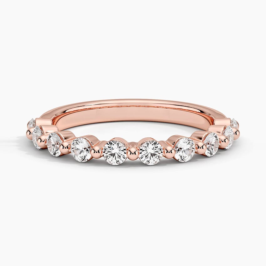 Bordeaux Shared Prong Diamond Ring (1/2 ct. tw.) Rose Gold 18k Wedding Band