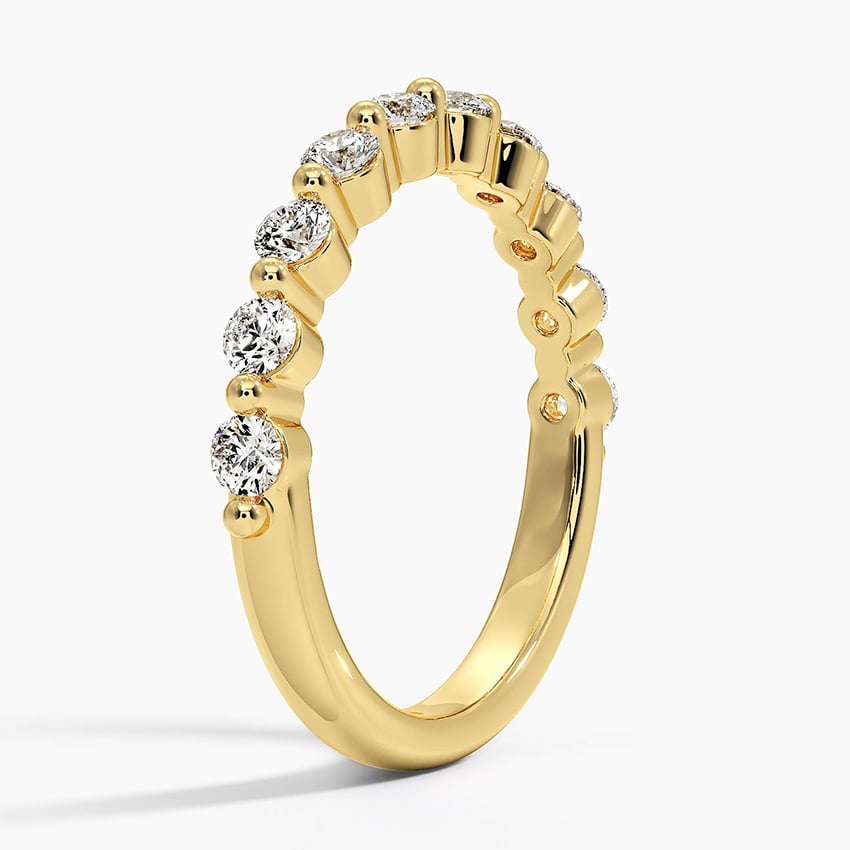 Bordeaux Shared Prong Diamond Ring (1/2 ct. tw.) Yellow Gold 18k Wedding Band