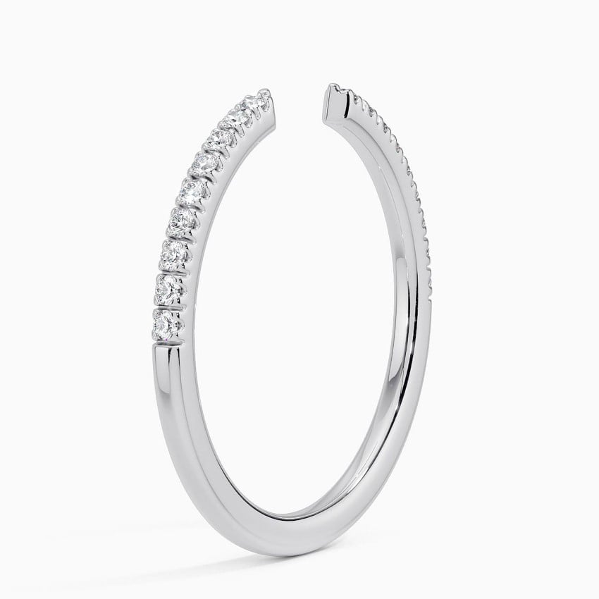 Sia Half Coverage Diamond Ring (1/8 ct. tw.) Platinum Wedding Band
