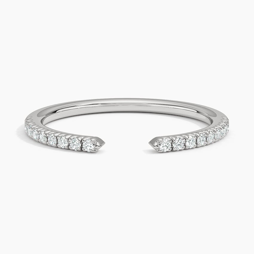 Sia Half Coverage Diamond Ring (1/8 ct. tw.) Platinum Wedding Band