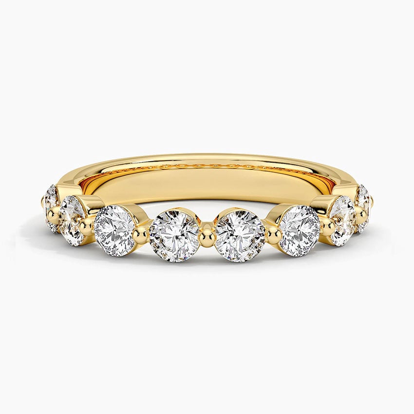 Bordeaux Shared Prong Diamond Ring (7/8 ct. tw.) Yellow Gold 18k Wedding Band