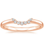 Crescent Diamond Ring Rose Gold 18k Wedding Band