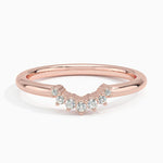 Crescent Diamond Ring Rose Gold 18k Wedding Band