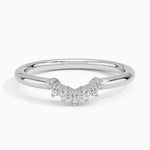 Crescent Diamond Ring Platinum Wedding Band