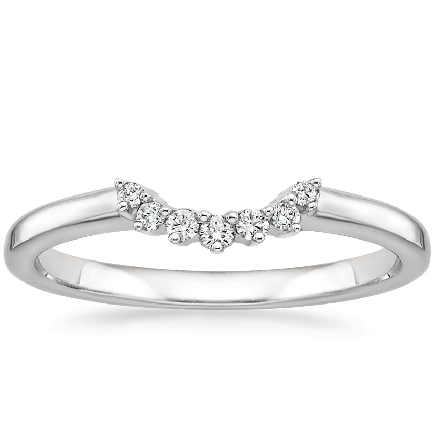 Crescent Diamond Ring Platinum Wedding Band