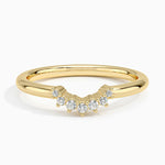 Crescent Diamond Ring Yellow Gold 18k Wedding Band