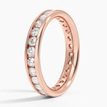 Channel Set Round Eternity Lab Diamond Ring Rose Gold 18k Eternity Band