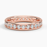 Channel Set Round Eternity Lab Diamond Ring Rose Gold 18k Eternity Band