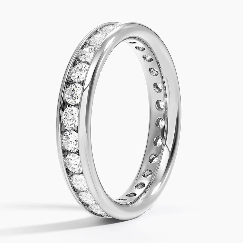 Channel Set Round Eternity Lab Diamond Ring Platinum Eternity Band