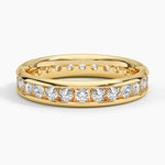 Channel Set Round Eternity Lab Diamond Ring Yellow Gold 18k Eternity Band