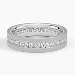 Mojave Matte Channel Set Lab Diamond 5.5mm Wedding Ring Platinum Wedding Band