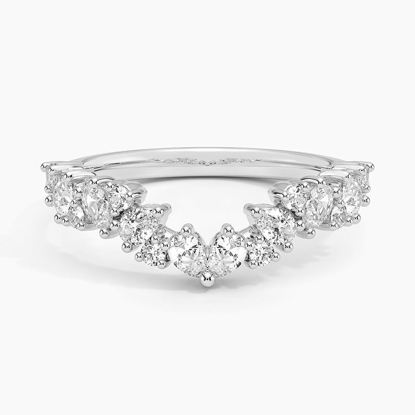 Olivetta Contoured Lab Diamond Ring (1/2 ct. tw.) Platinum Wedding Band