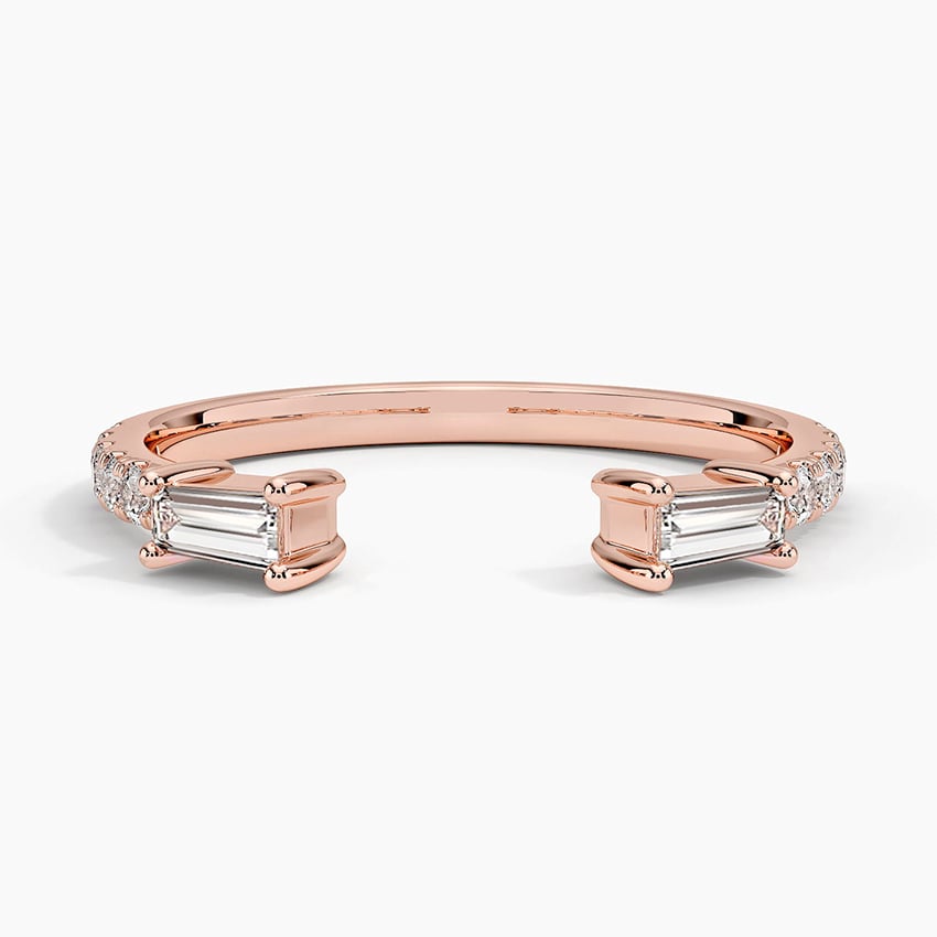 Zora Baguette Diamond Open Ring (1/3 ct. tw.) Rose Gold 18k Wedding Band