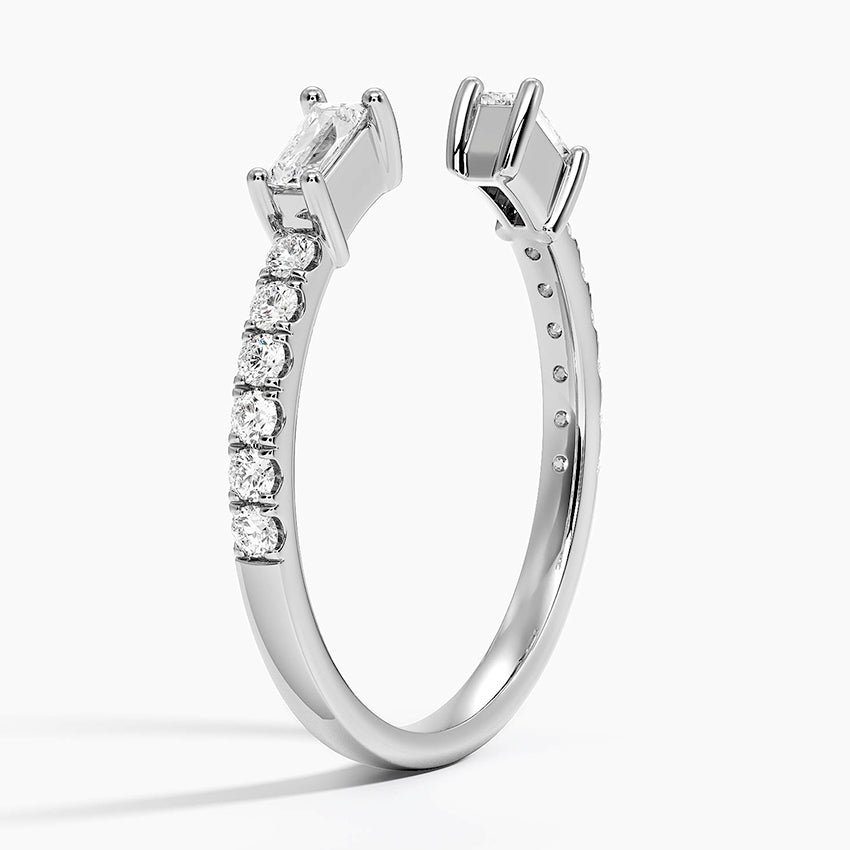Zora Baguette Diamond Open Ring (1/3 ct. tw.) Platinum Wedding Band