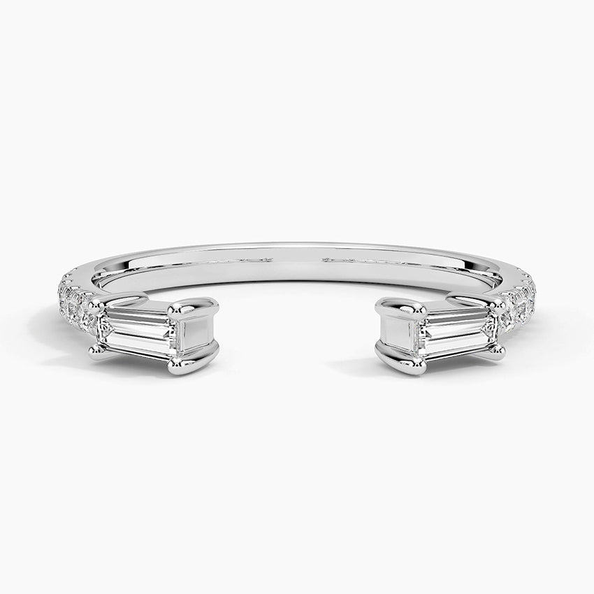 Zora Baguette Diamond Open Ring (1/3 ct. tw.) Platinum Wedding Band
