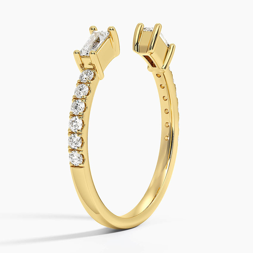 Zora Baguette Diamond Open Ring (1/3 ct. tw.) Yellow Gold 18k Wedding Band