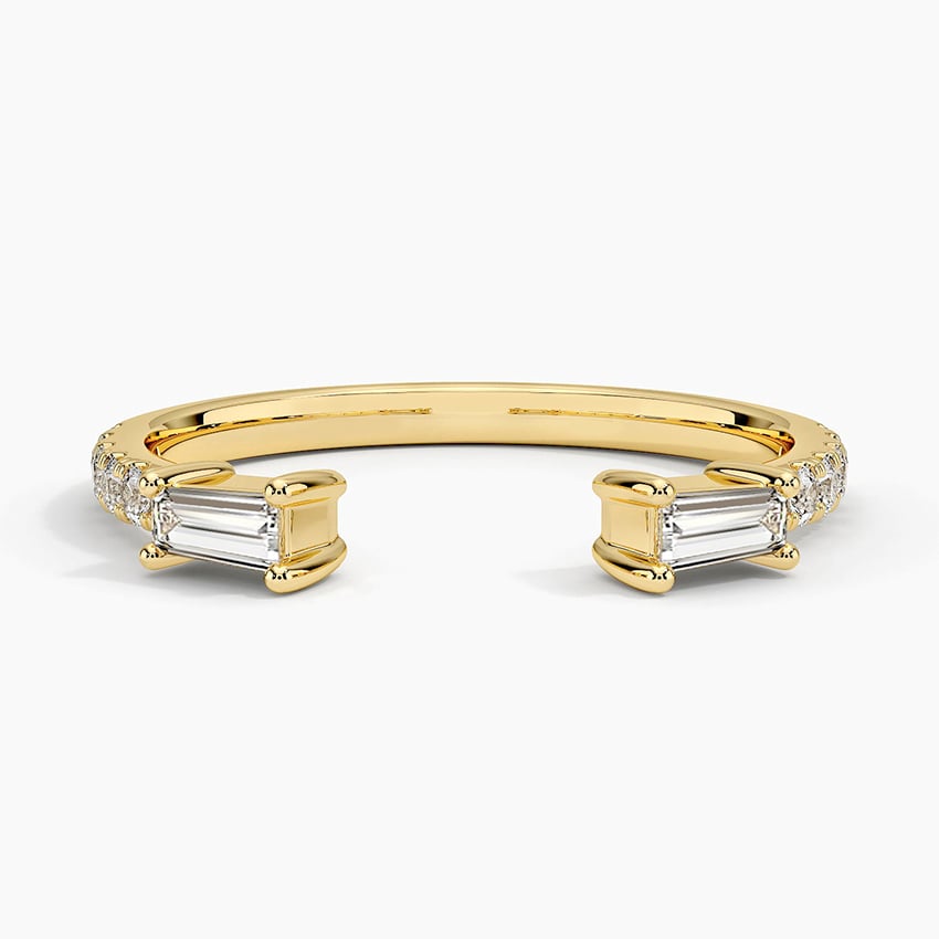 Zora Baguette Diamond Open Ring (1/3 ct. tw.) Yellow Gold 18k Wedding Band