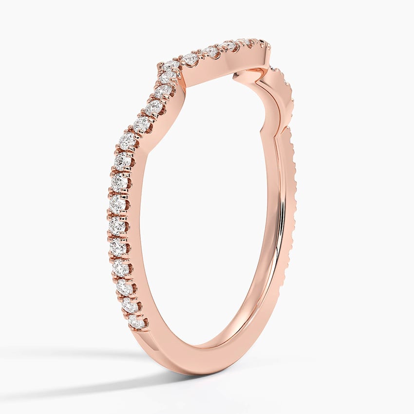 Petite Twisted Vine Curved Diamond Ring (1/5 ct. tw.) Rose Gold 18k Wedding Band