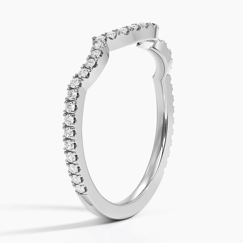 Petite Twisted Vine Curved Diamond Ring (1/5 ct. tw.) Platinum Wedding Band
