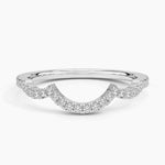 Petite Twisted Vine Curved Diamond Ring (1/5 ct. tw.) Platinum Wedding Band